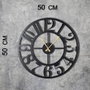 Wallity Reloj de Pared Decorativo de Metal Circle Negro 50x50cm Diseño Elegante Moderno